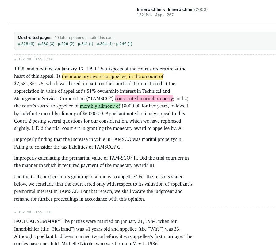 Export PDF — a clean copy of the opinion with your highlights preserved