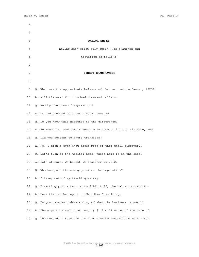 Every page E-stamped; original transcript pagination kept