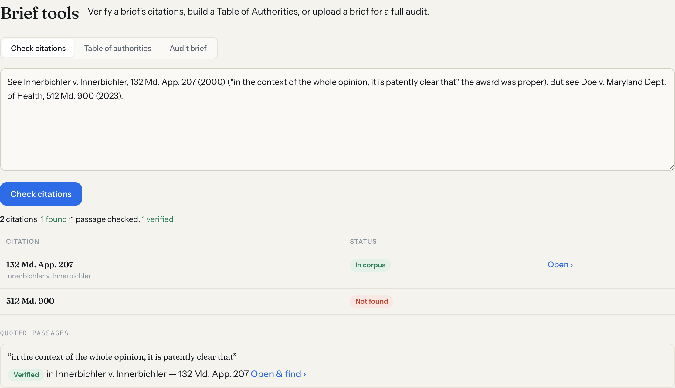 Check citations